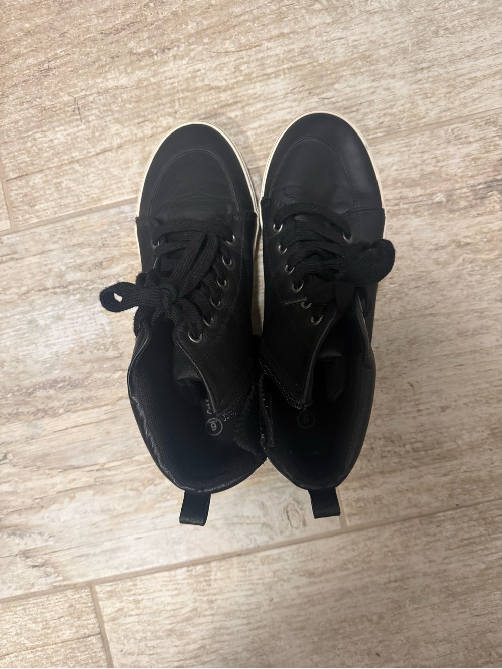 Boys Black High-Top Casual Sneakers